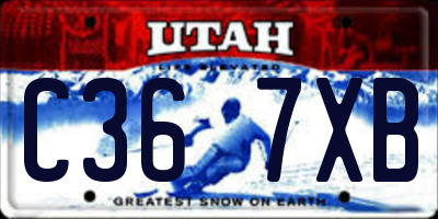UT license plate C367XB