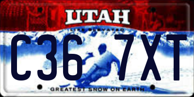 UT license plate C367XT