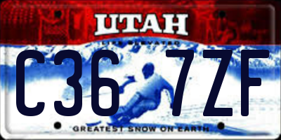 UT license plate C367ZF