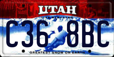UT license plate C368BC