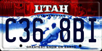 UT license plate C368BI