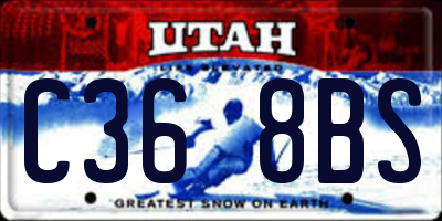 UT license plate C368BS