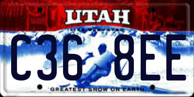 UT license plate C368EE