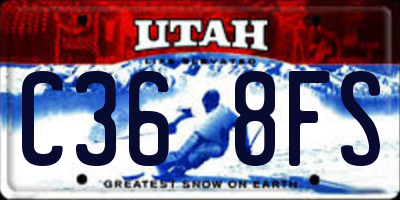 UT license plate C368FS