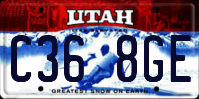 UT license plate C368GE
