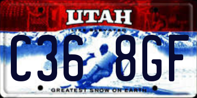 UT license plate C368GF