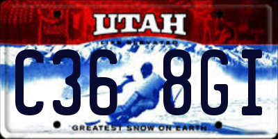 UT license plate C368GI