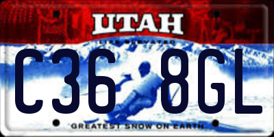 UT license plate C368GL