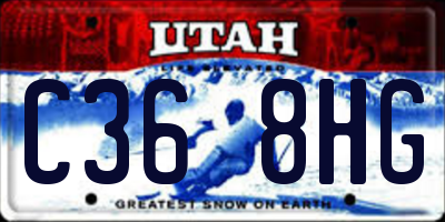 UT license plate C368HG