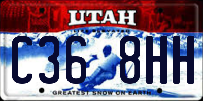 UT license plate C368HH