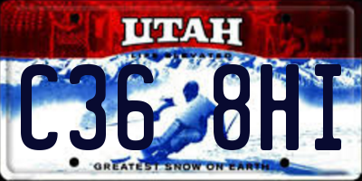 UT license plate C368HI