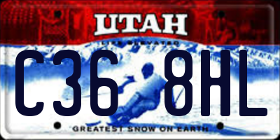 UT license plate C368HL