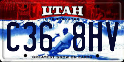 UT license plate C368HV
