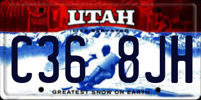 UT license plate C368JH