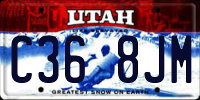 UT license plate C368JM