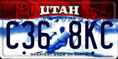 UT license plate C368KC