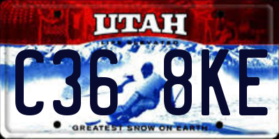UT license plate C368KE