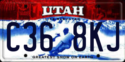 UT license plate C368KJ