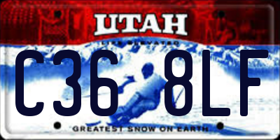 UT license plate C368LF