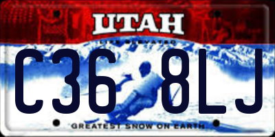 UT license plate C368LJ