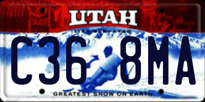 UT license plate C368MA
