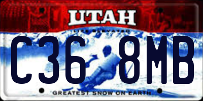 UT license plate C368MB