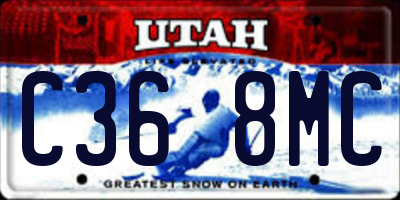 UT license plate C368MC