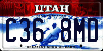 UT license plate C368MD