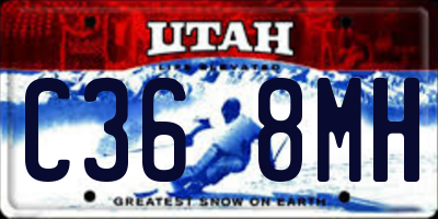 UT license plate C368MH