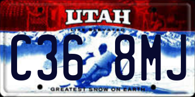 UT license plate C368MJ
