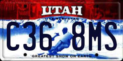 UT license plate C368MS
