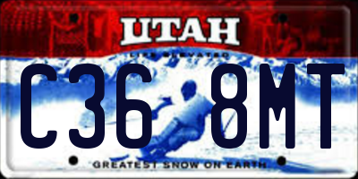 UT license plate C368MT
