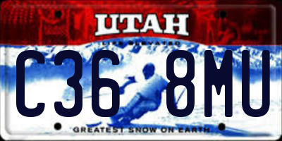 UT license plate C368MU