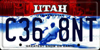 UT license plate C368NT