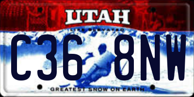 UT license plate C368NW