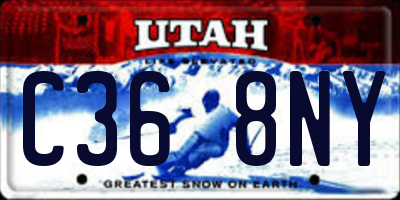 UT license plate C368NY
