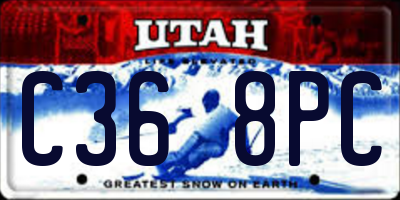 UT license plate C368PC