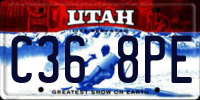 UT license plate C368PE