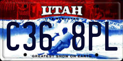 UT license plate C368PL