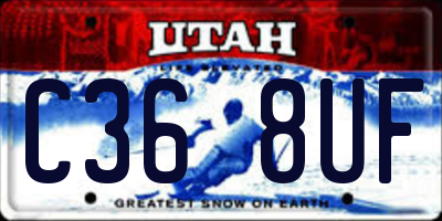 UT license plate C368UF