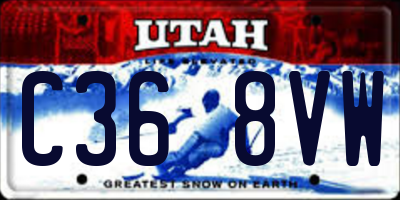 UT license plate C368VW