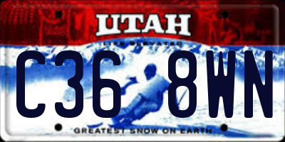 UT license plate C368WN