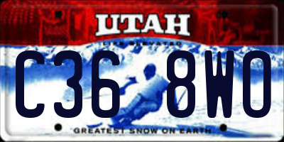 UT license plate C368WO