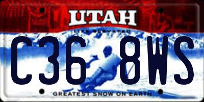 UT license plate C368WS