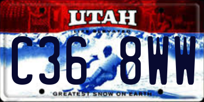 UT license plate C368WW