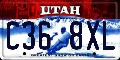 UT license plate C368XL