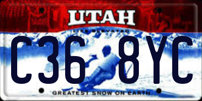 UT license plate C368YC