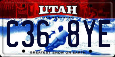 UT license plate C368YE