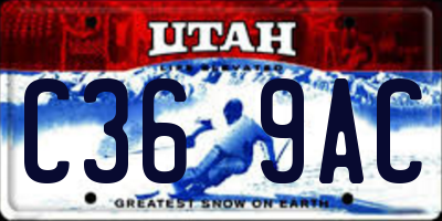 UT license plate C369AC