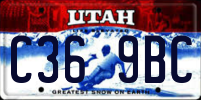 UT license plate C369BC